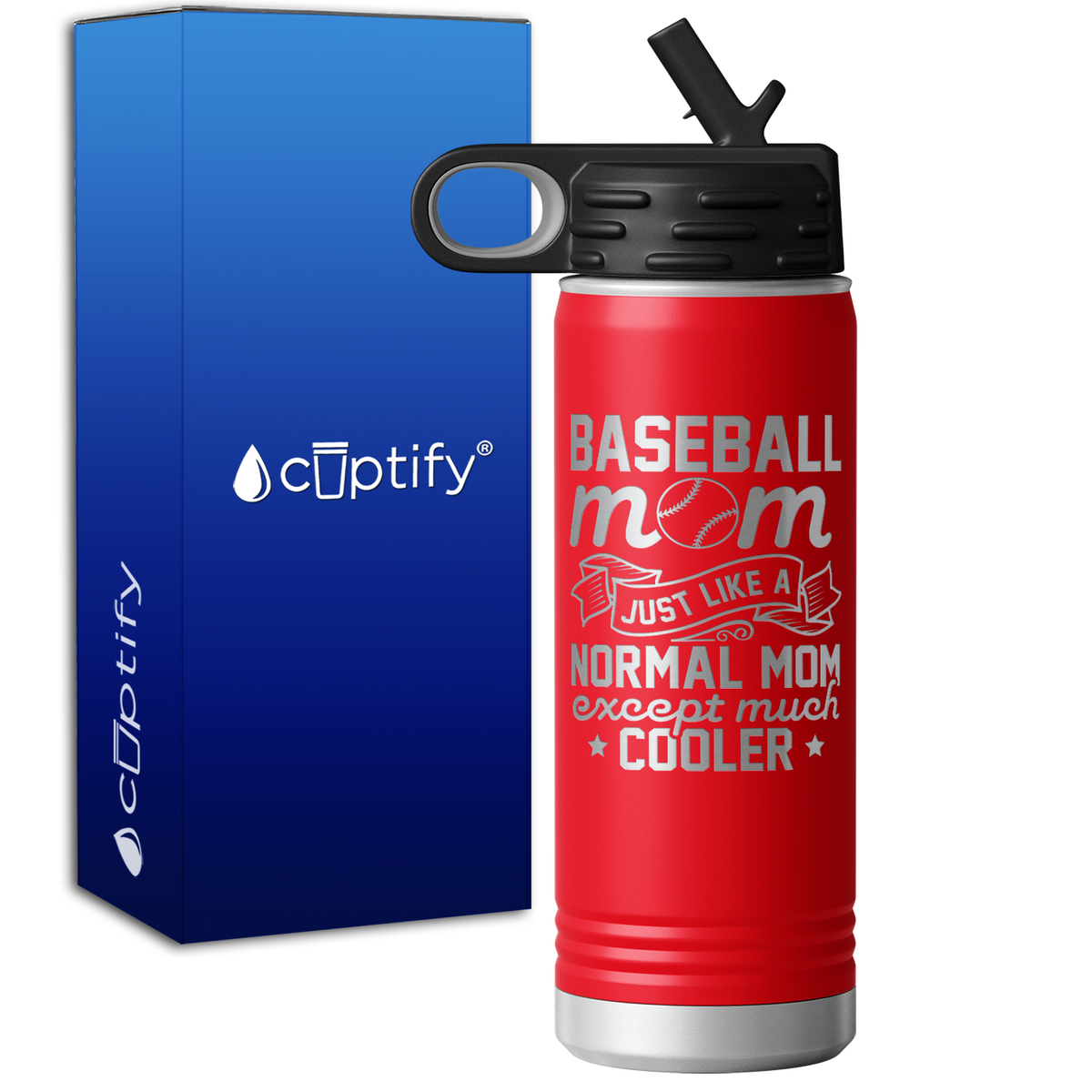 Baseball Mom Just Like a Normal Mom  20oz Sport Water Bottle