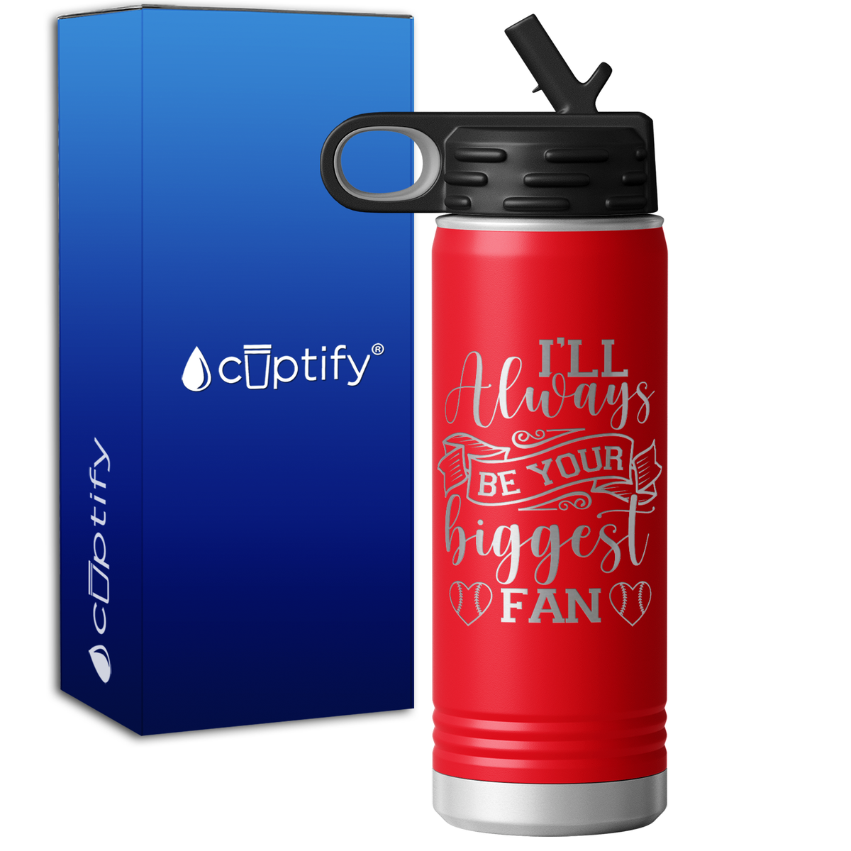 I'll Always Be Your Biggest Fan Baseball 20oz Sport Water Bottle