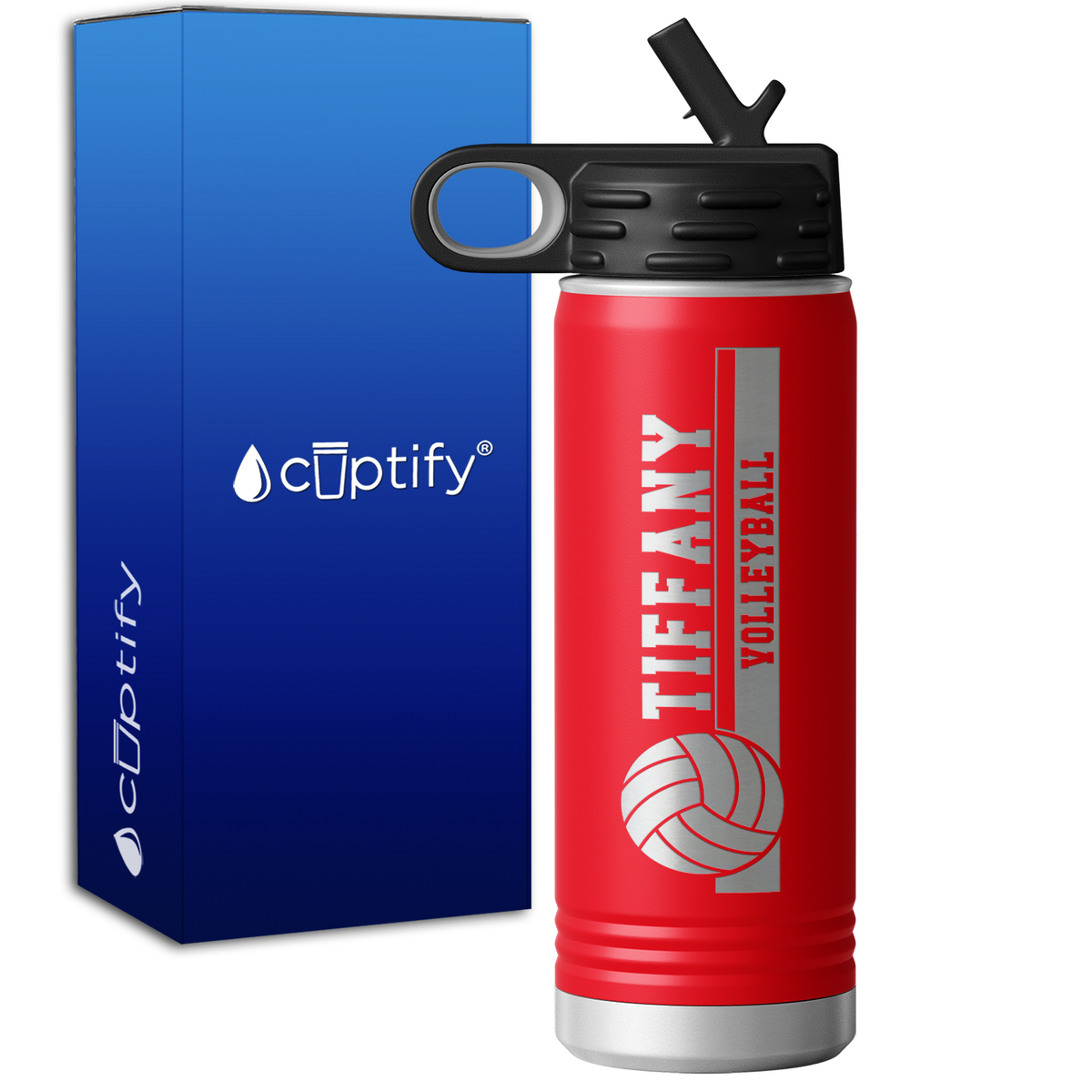 Personalized Volleyball 20oz Sport Water Bottle