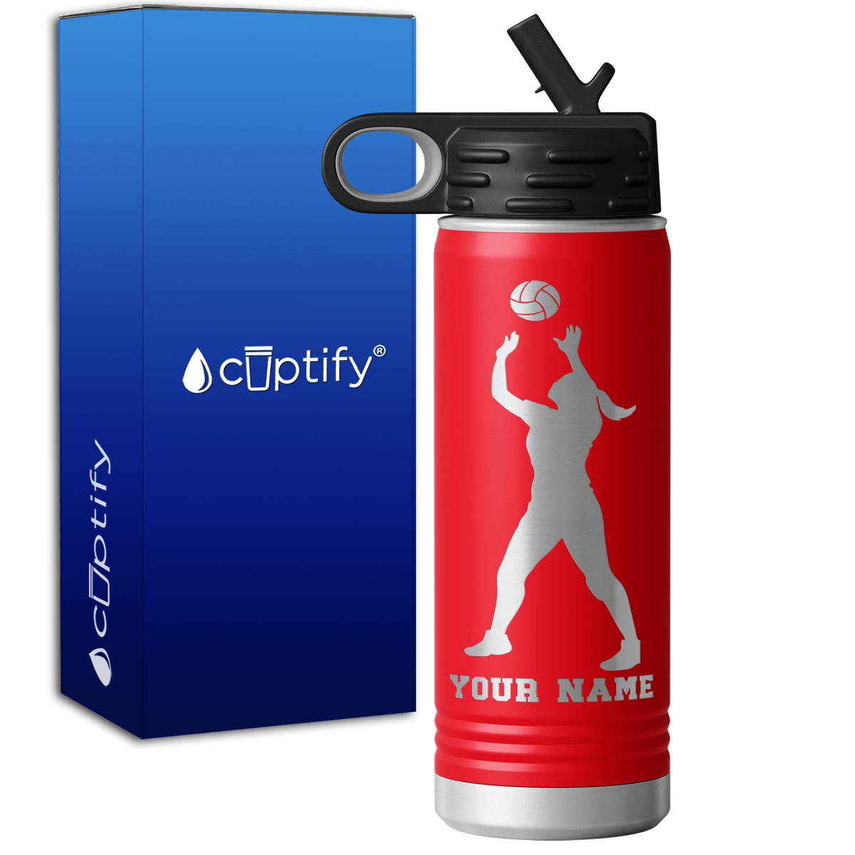 Personalized Volleyball Girl 20oz Sport Water Bottle