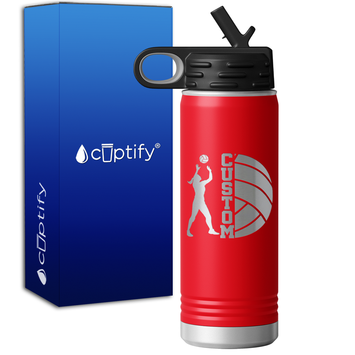 Custom Name Volleyball Player 20oz Sport Water Bottle