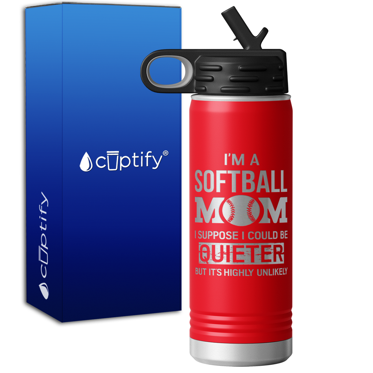 I'm a Softball Mom I Suppose I Could be Quieter 20oz Sport Water Bottle