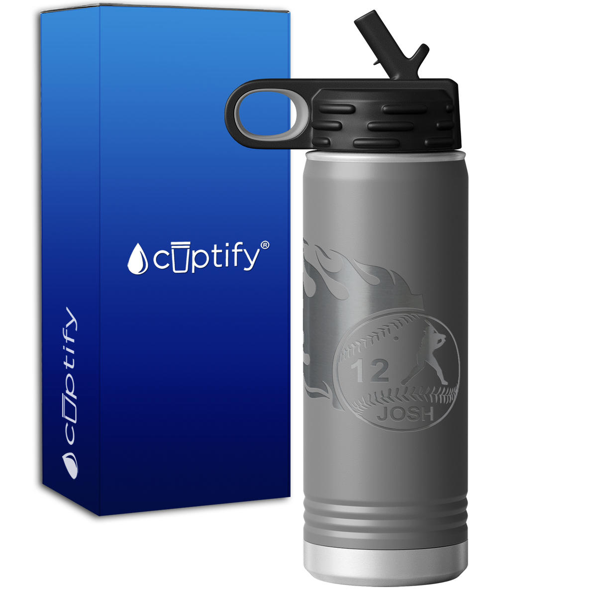 Baseball Personalized 20oz Sport Water Bottle