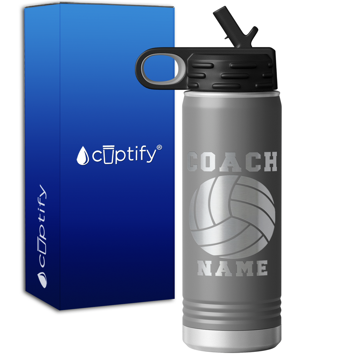 Personalized Coach Volleyball 20oz Sport Water Bottle
