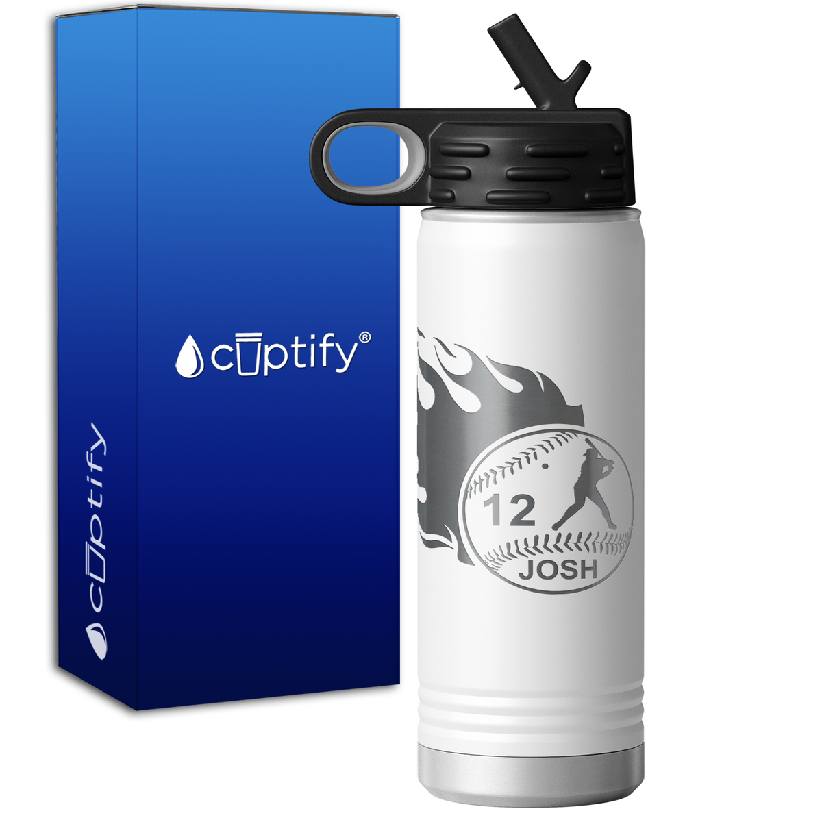 Baseball Personalized 20oz Sport Water Bottle