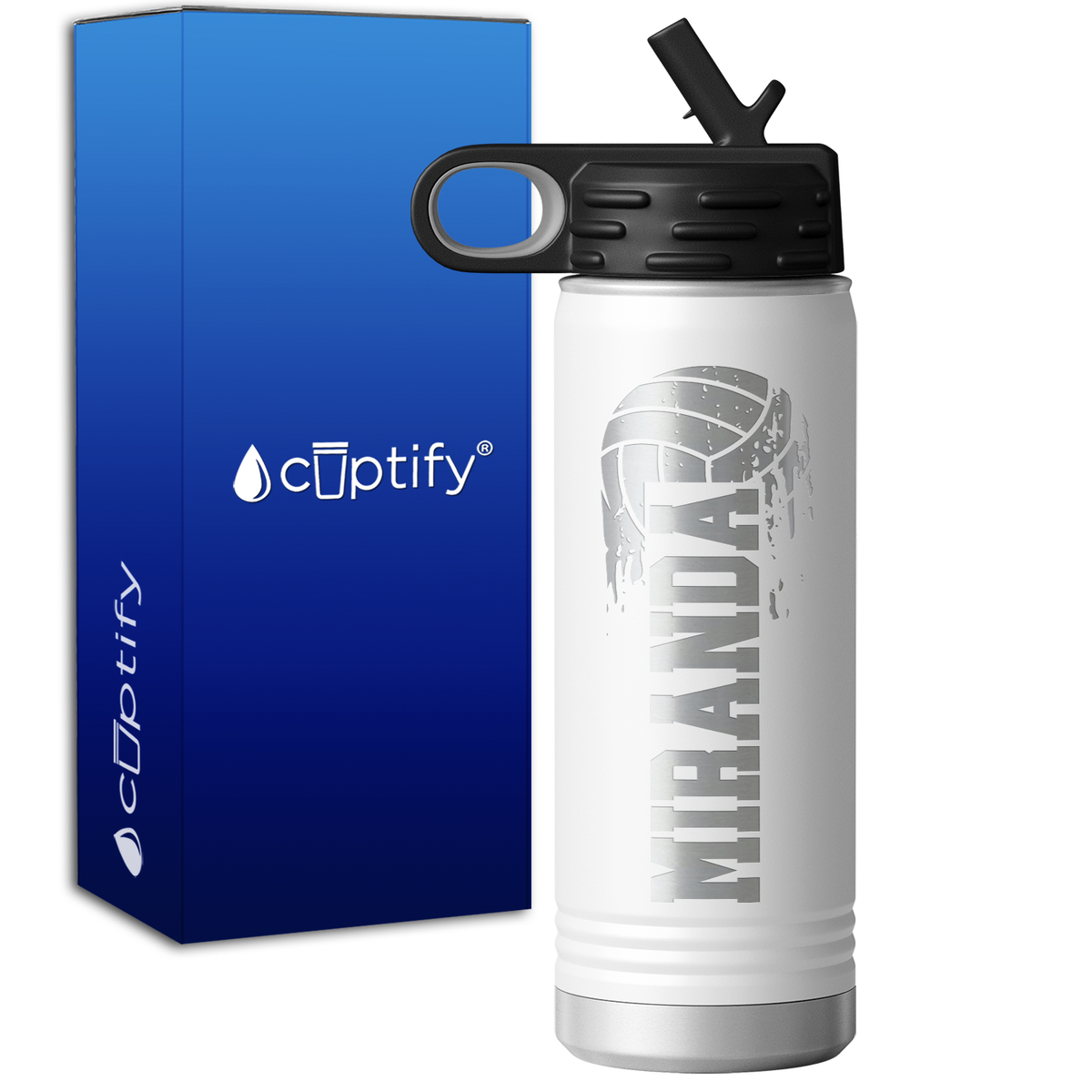 Personalized Flying Volleyball 20oz Sport Water Bottle