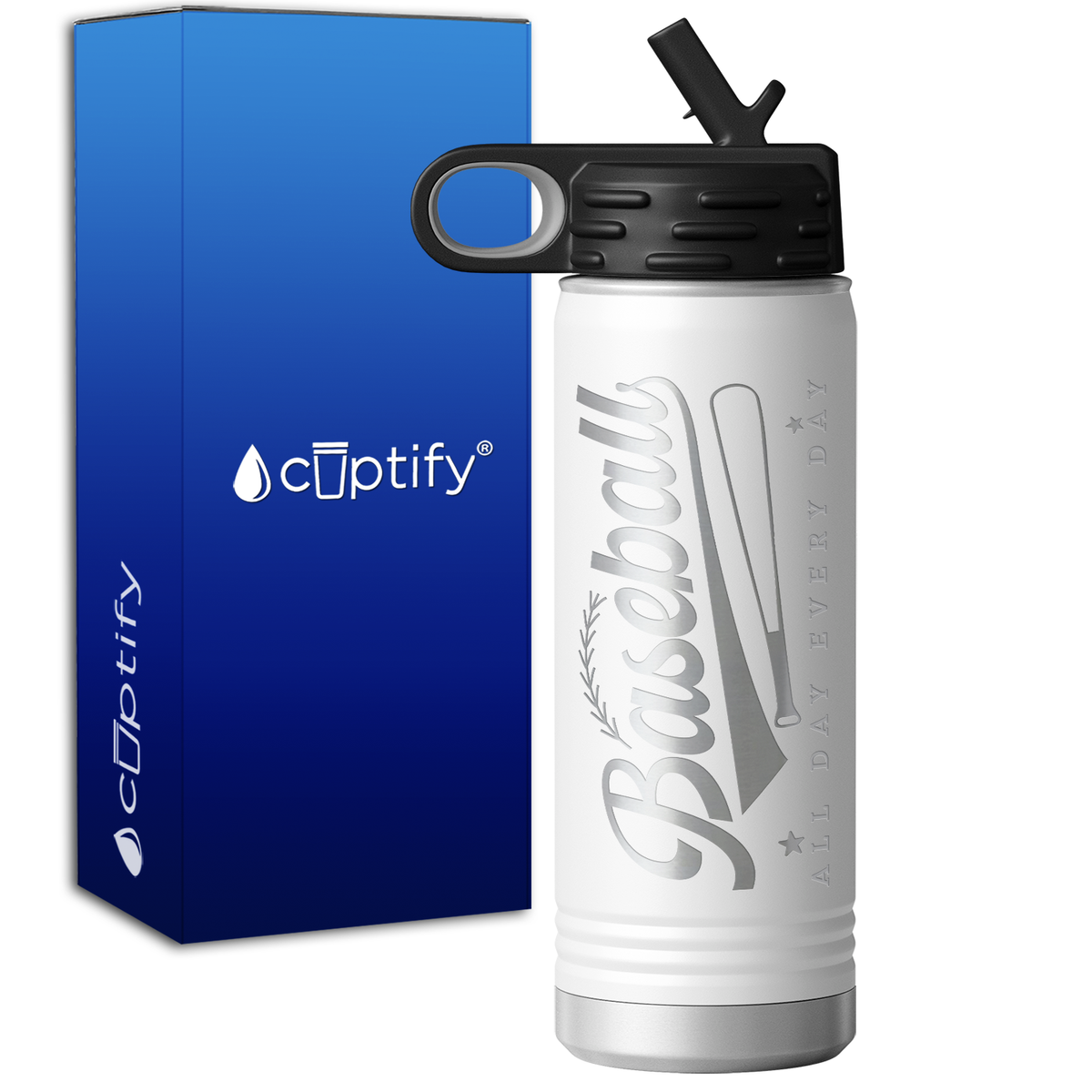 Baseball All Day Every Day 20oz Sport Water Bottle