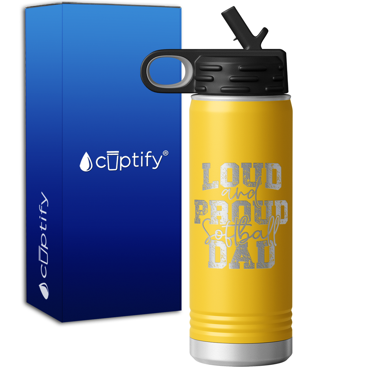 Loud and Proud Softball Dad 20oz Sport Water Bottle