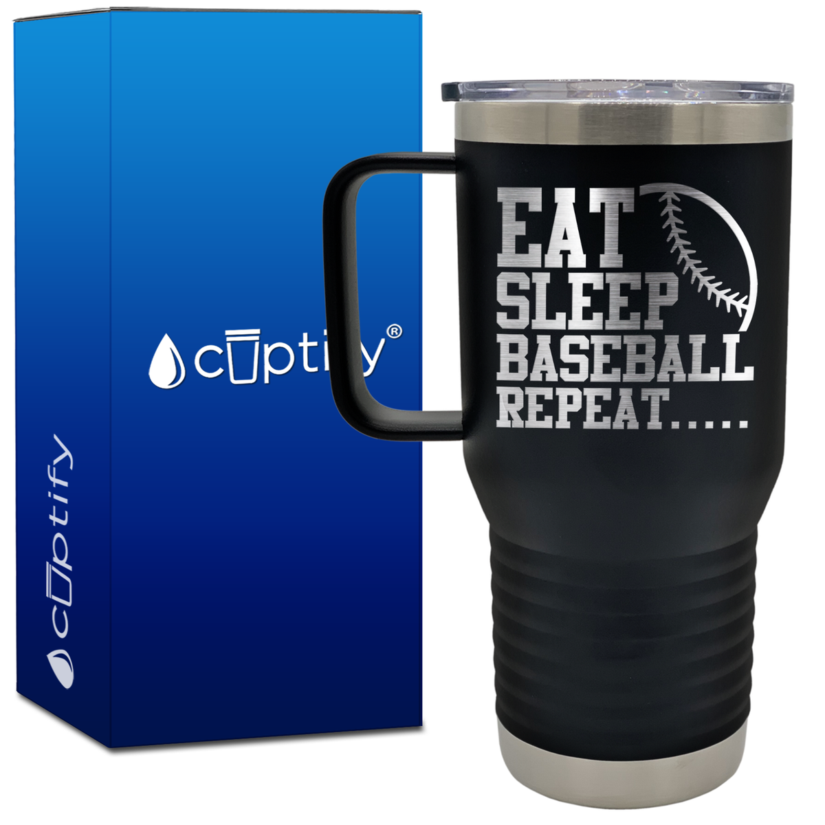 Eat Sleep Baseball Repeat 20oz Baseball Travel Mug