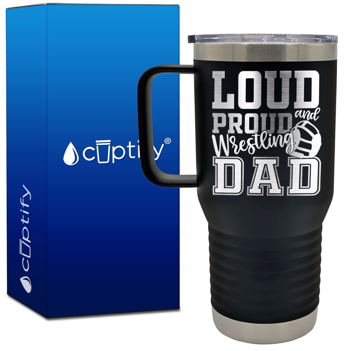 Loud and Proud Wrestling Dad 20oz Wrestling Travel Mug