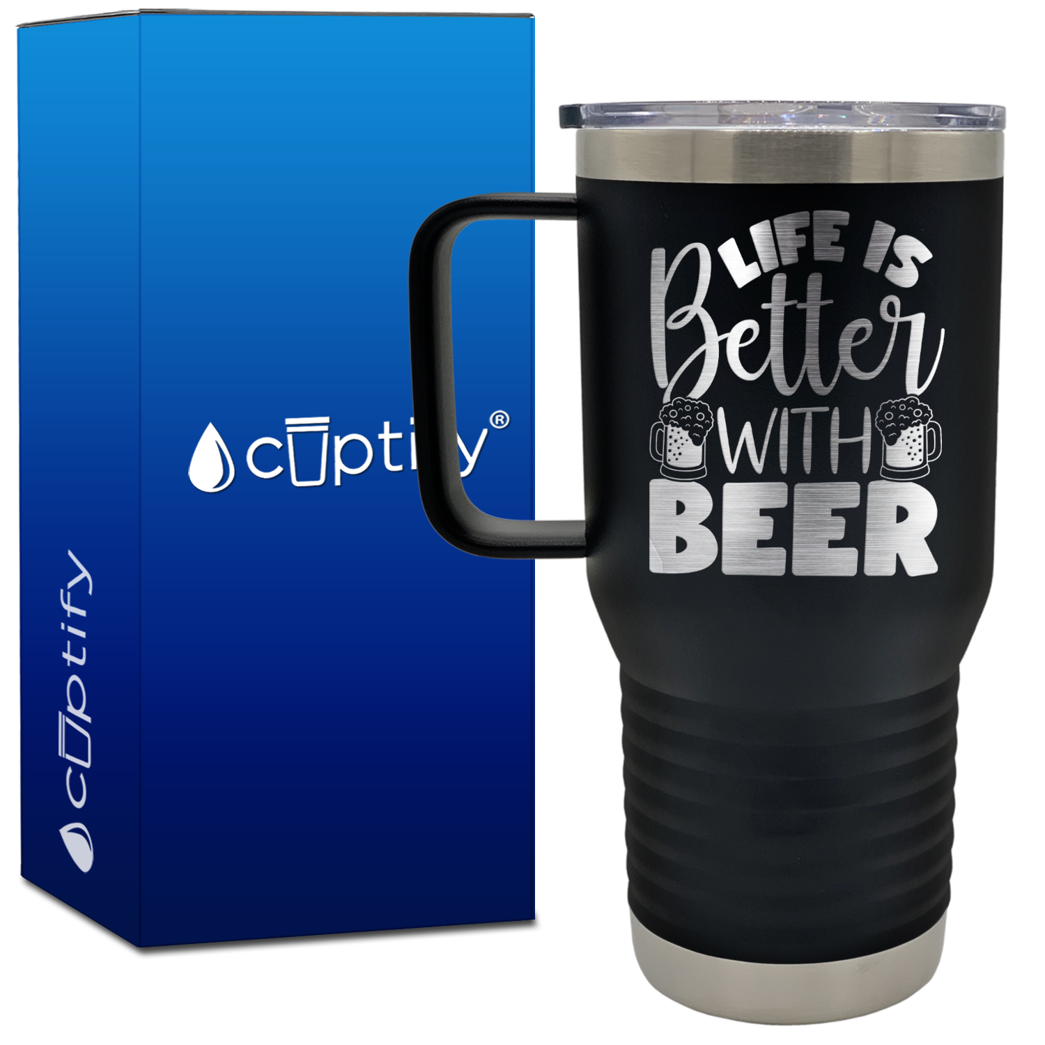 Life is Better with Beer 20oz Beer Lover Travel Mug