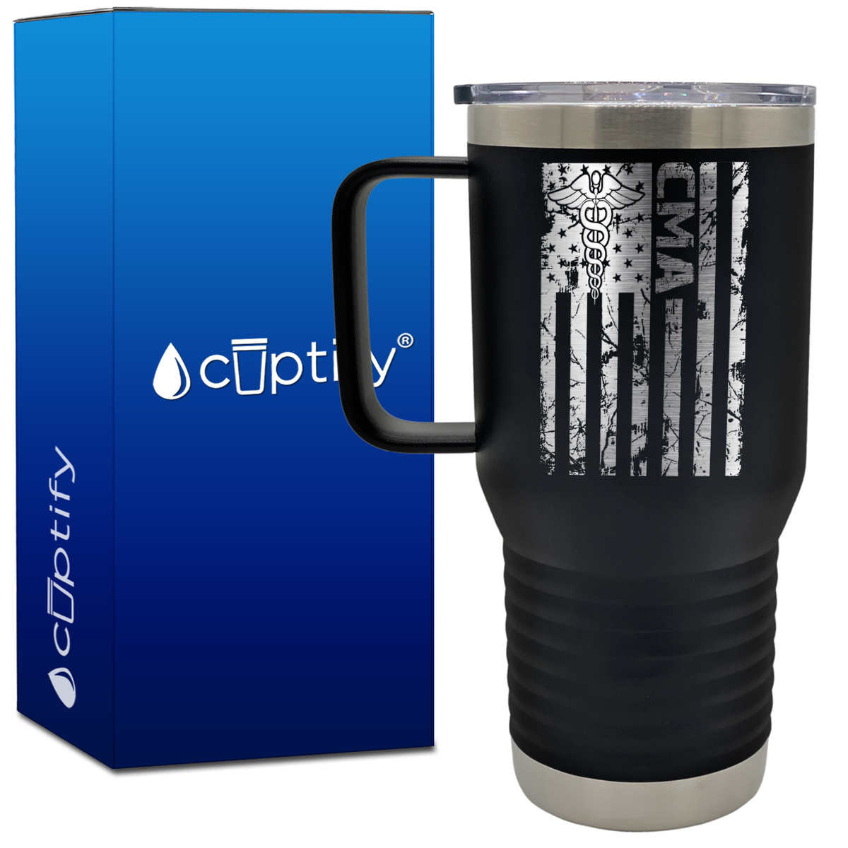 Distressed CMA Flag 20oz CMA Travel Mug