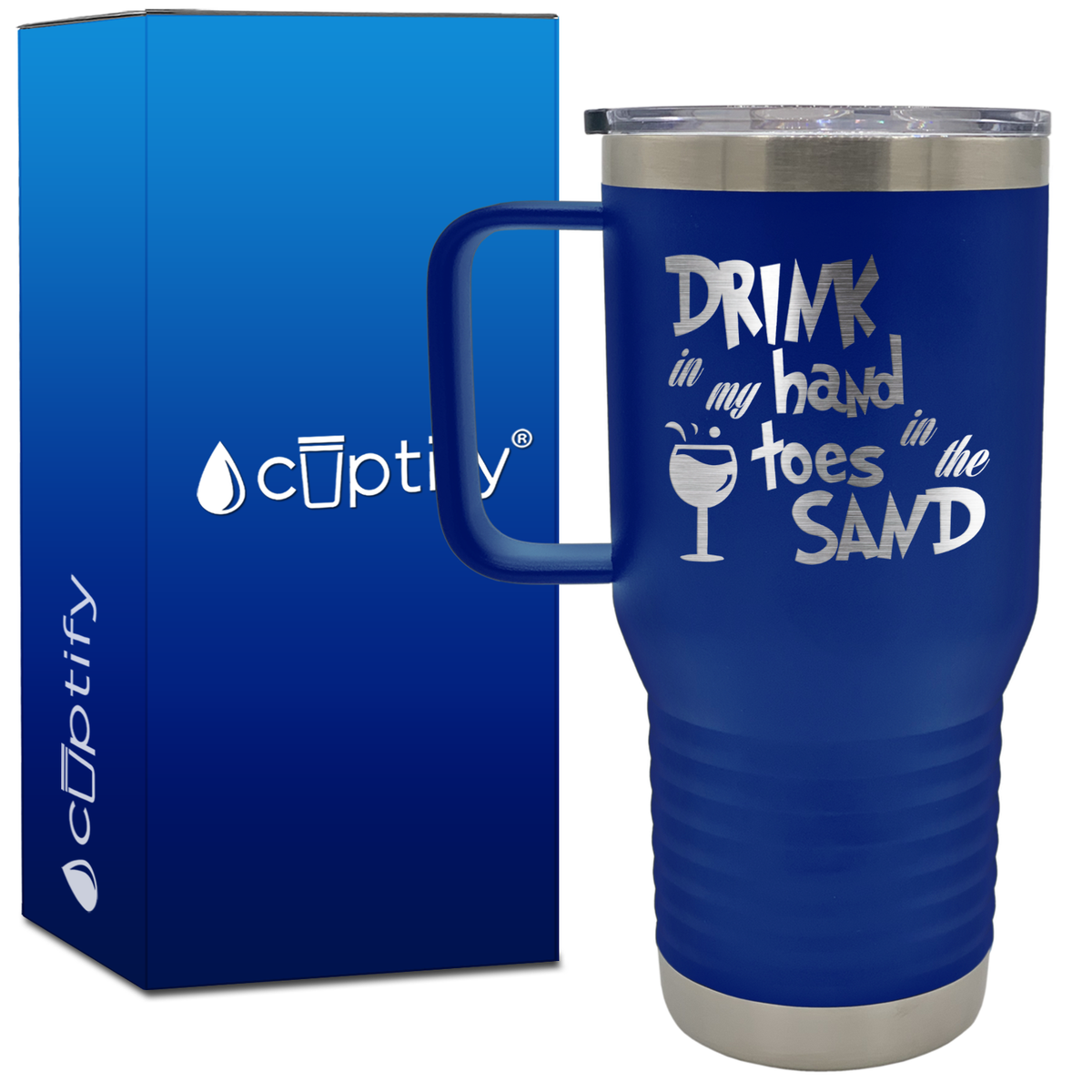 Drink in my Hand Toes in the Sand 20oz Beach Life Travel Mug
