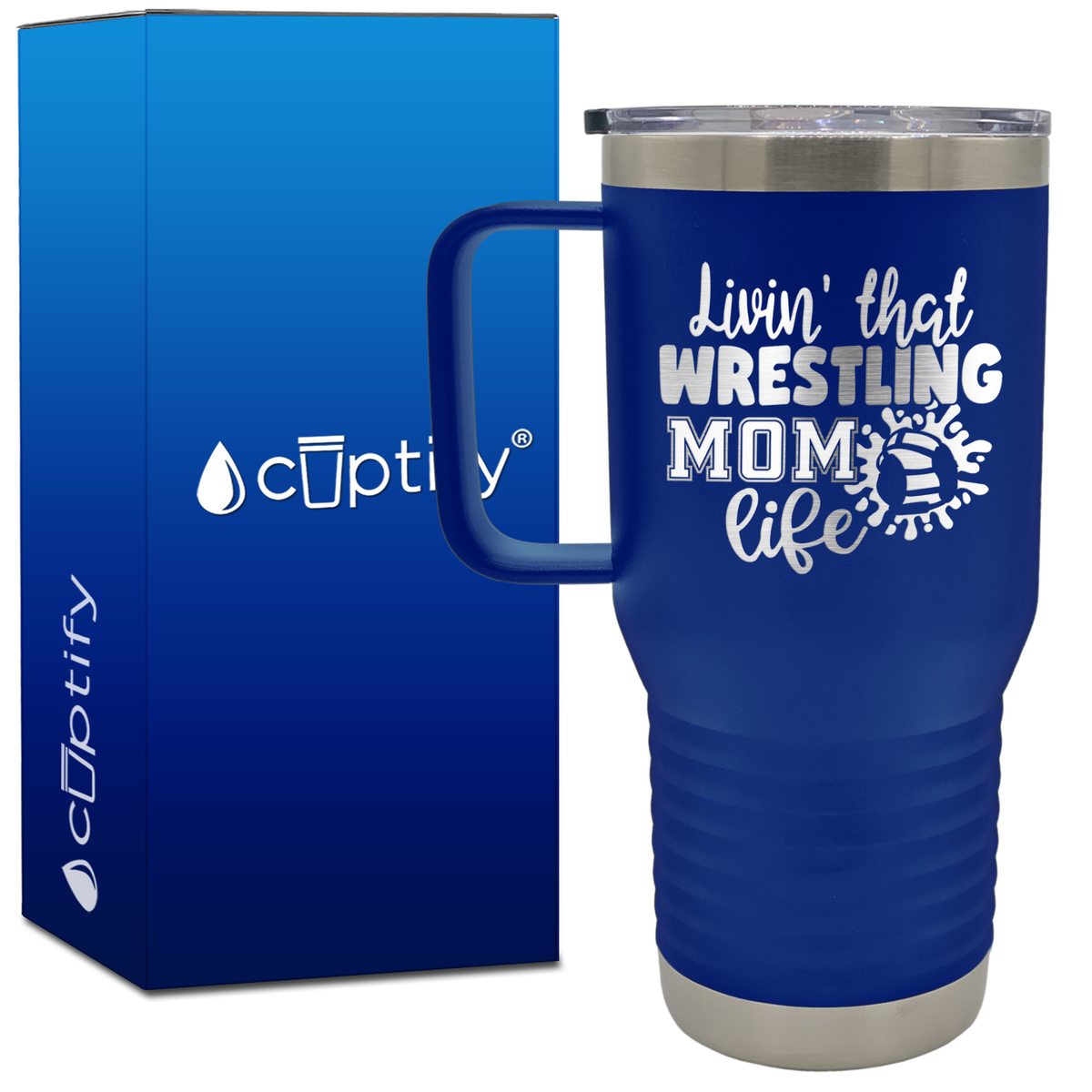 Livin' That Wrestling Mom Life Headgear 20oz Wrestling Travel Mug