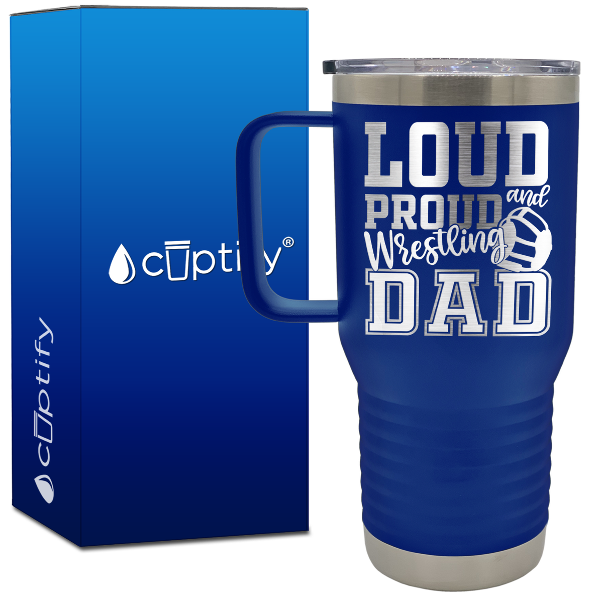 Loud and Proud Wrestling Dad 20oz Wrestling Travel Mug