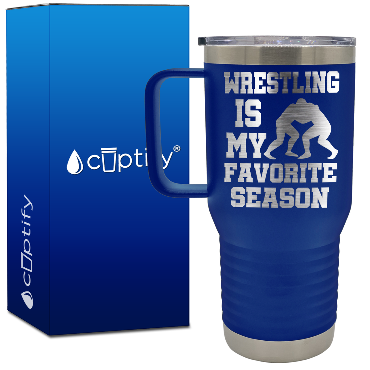 Wrestling is My Favorite Season 20oz Wrestling Travel Mug
