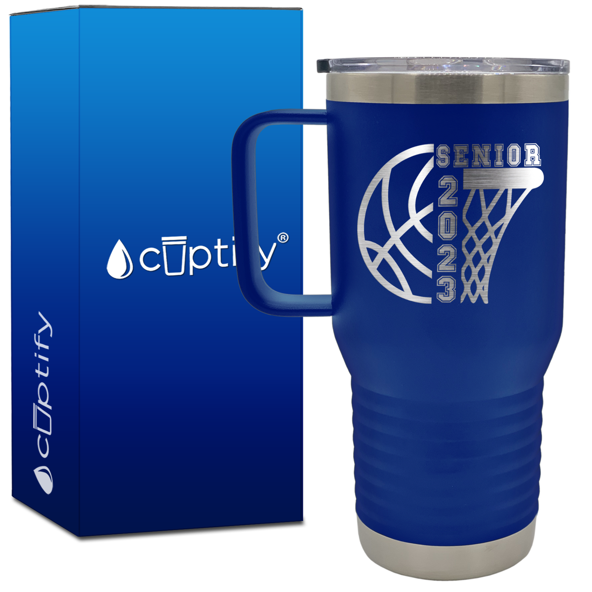 Basketball Senior 20oz Basketball Travel Mug