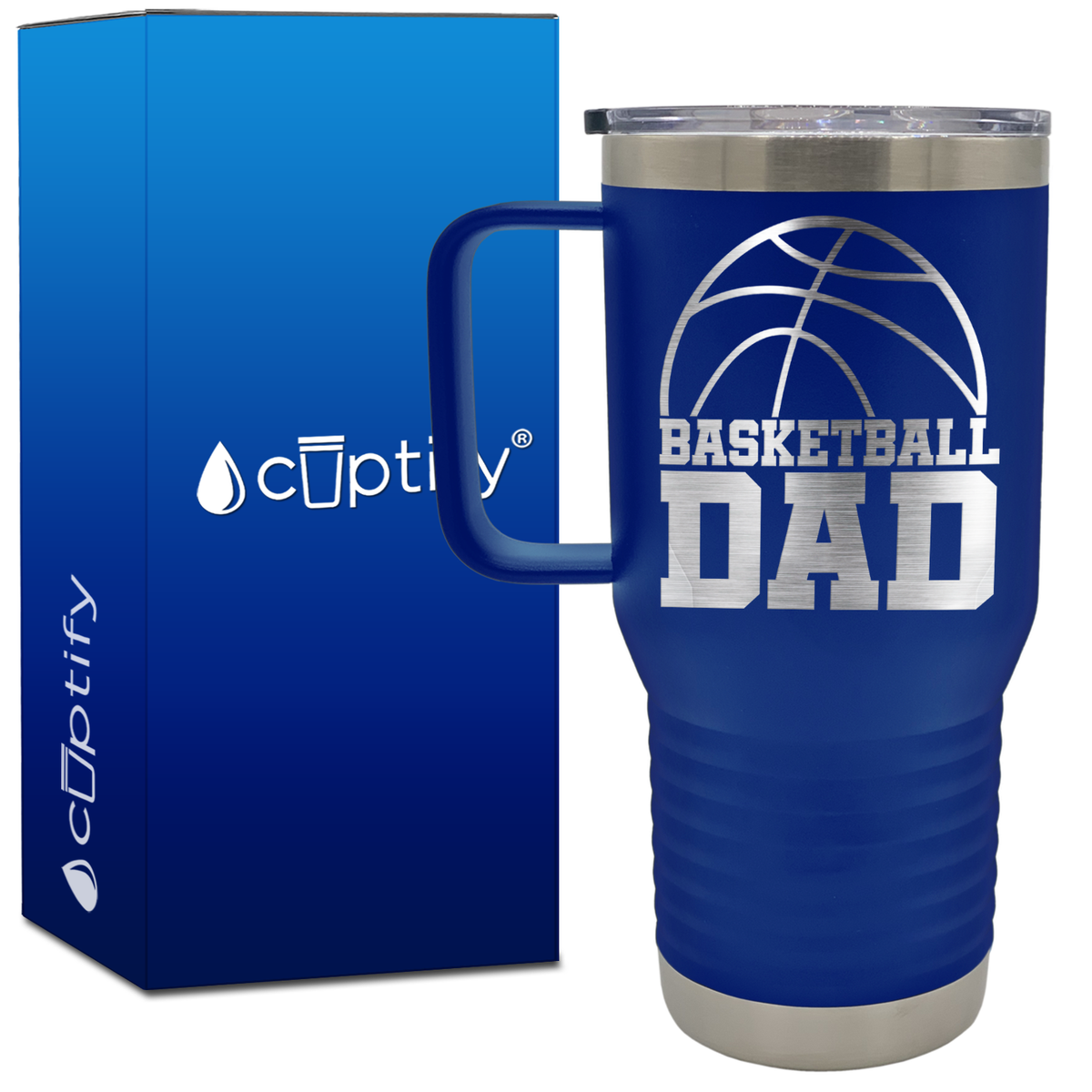 Basketball Dad Half Ball 20oz Basketball Travel Mug