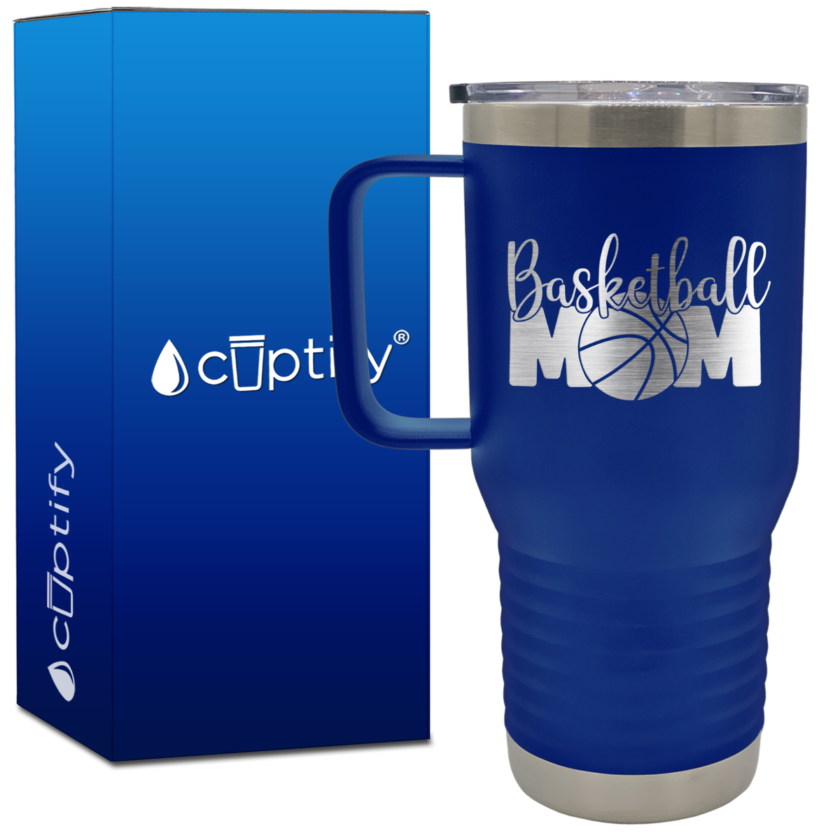 Mom Basketball 20oz Basketball Travel Mug