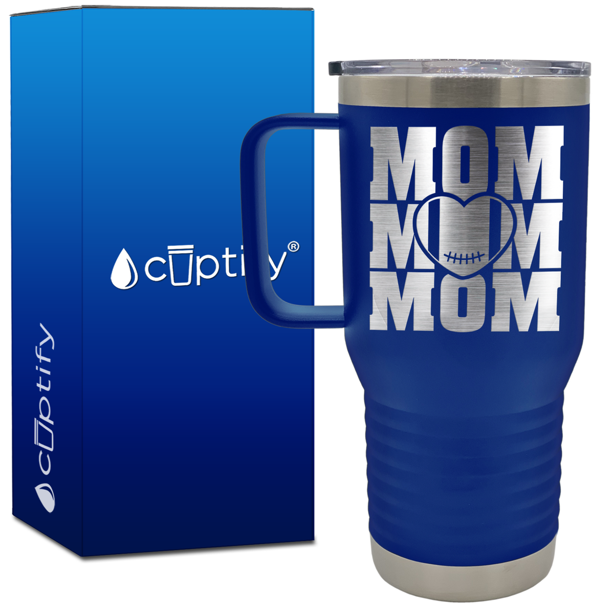 Mom Mom Mom Football 20oz Football Travel Mug