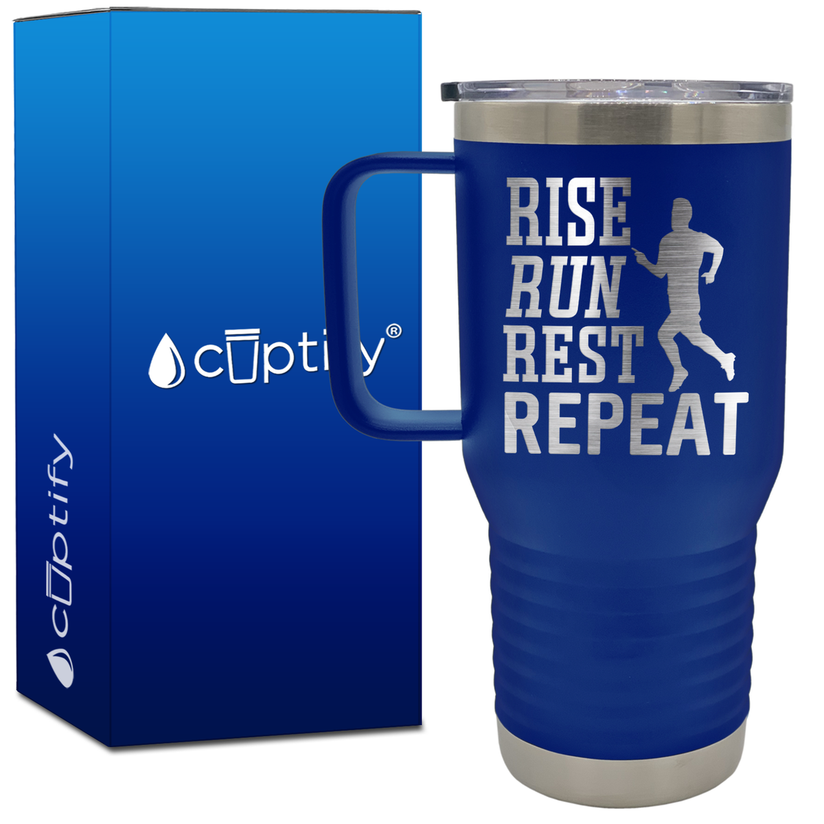 Rise Run Rest Repeat 20oz Running Travel Mug