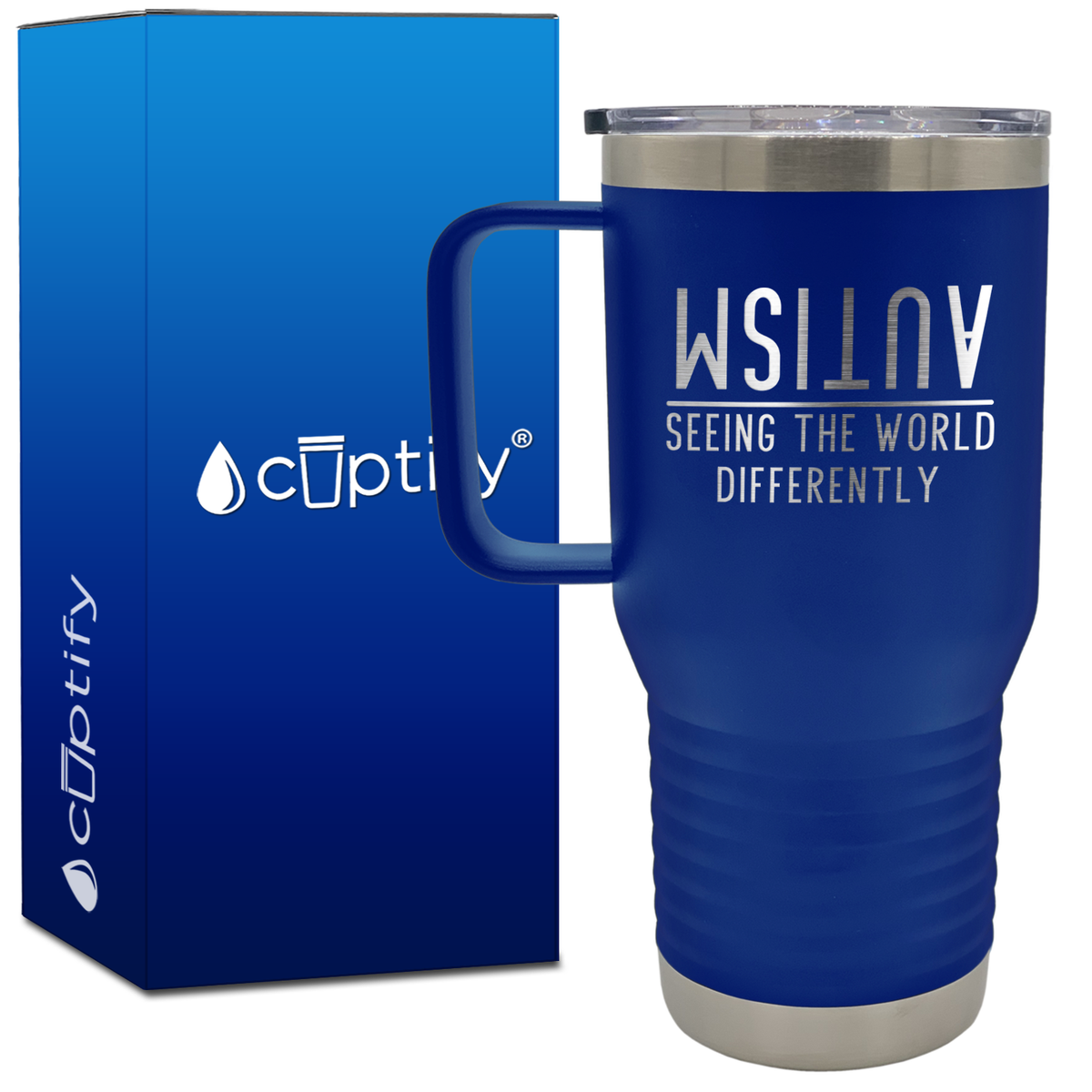 Seeing the World Differently Autism 20oz Autism Travel Mug