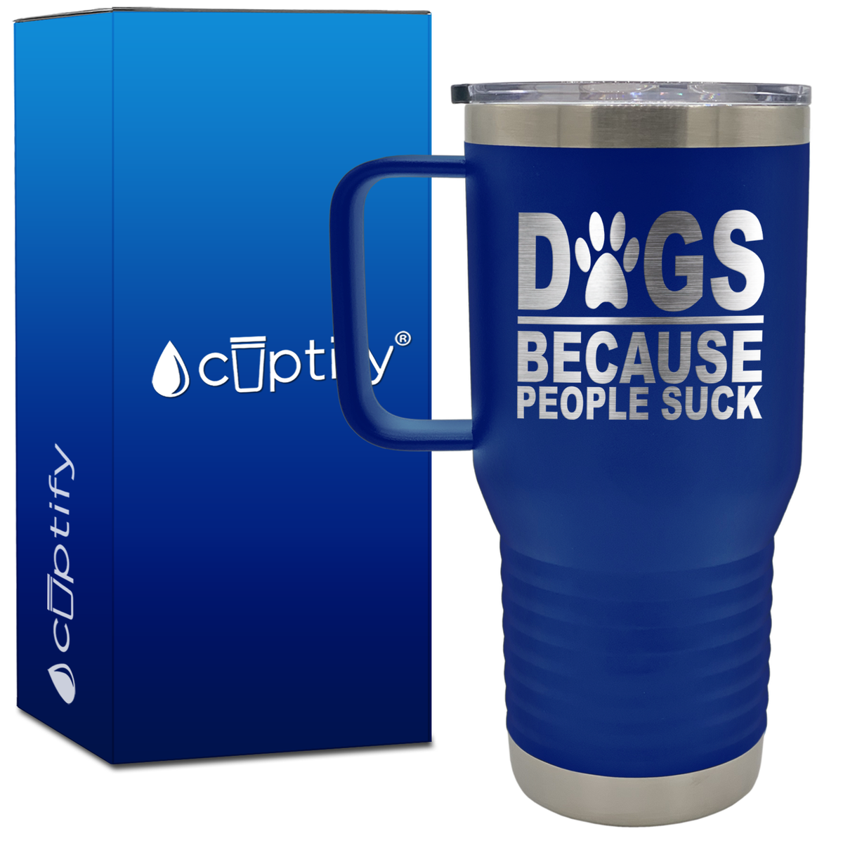 Dogs Because People Suck 20oz Travel Mug