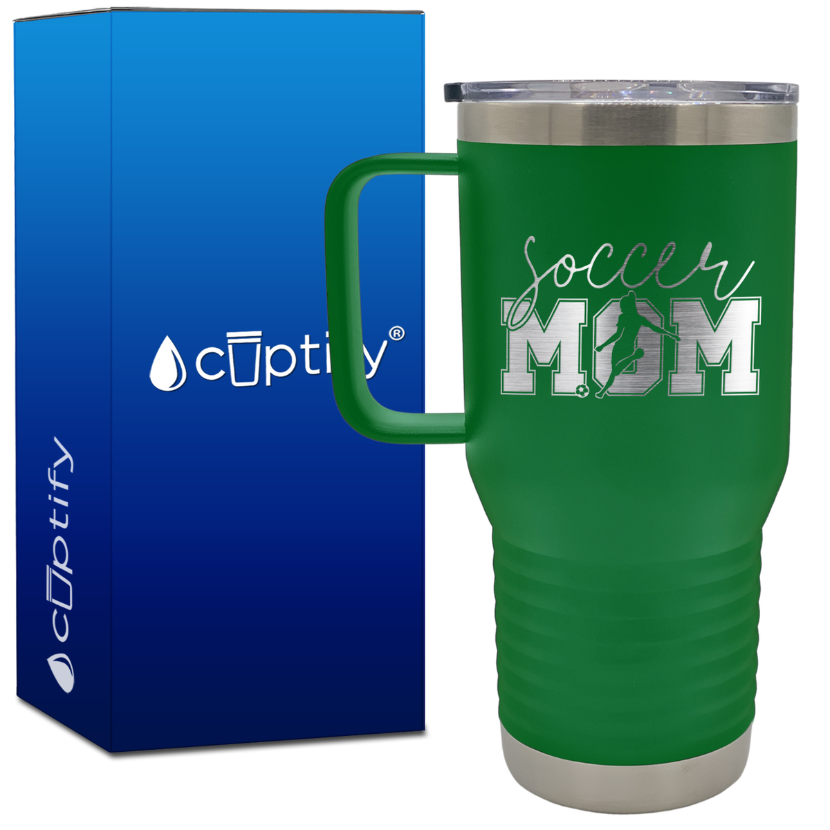 Soccer Mom with Player 20oz Soccer Travel Mug