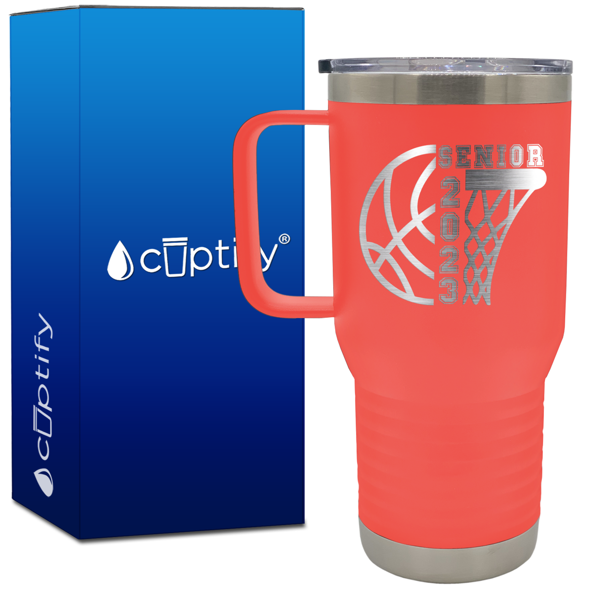 Basketball Senior 20oz Basketball Travel Mug