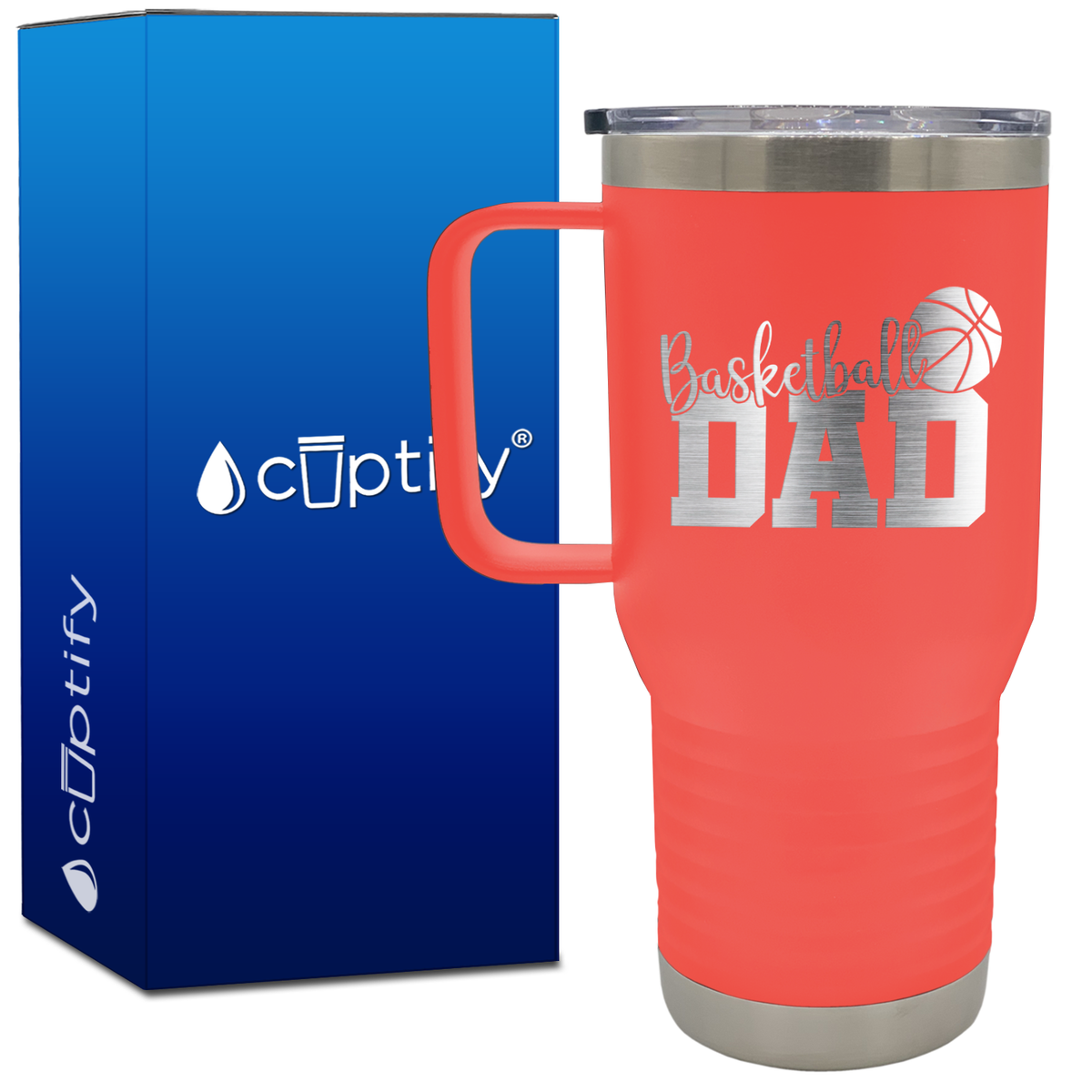 Dad Basketball 20oz Basketball Travel Mug