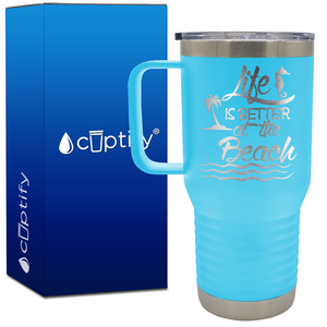 Life is Better at the Beach Wavy 20oz Beach Life Travel Mug