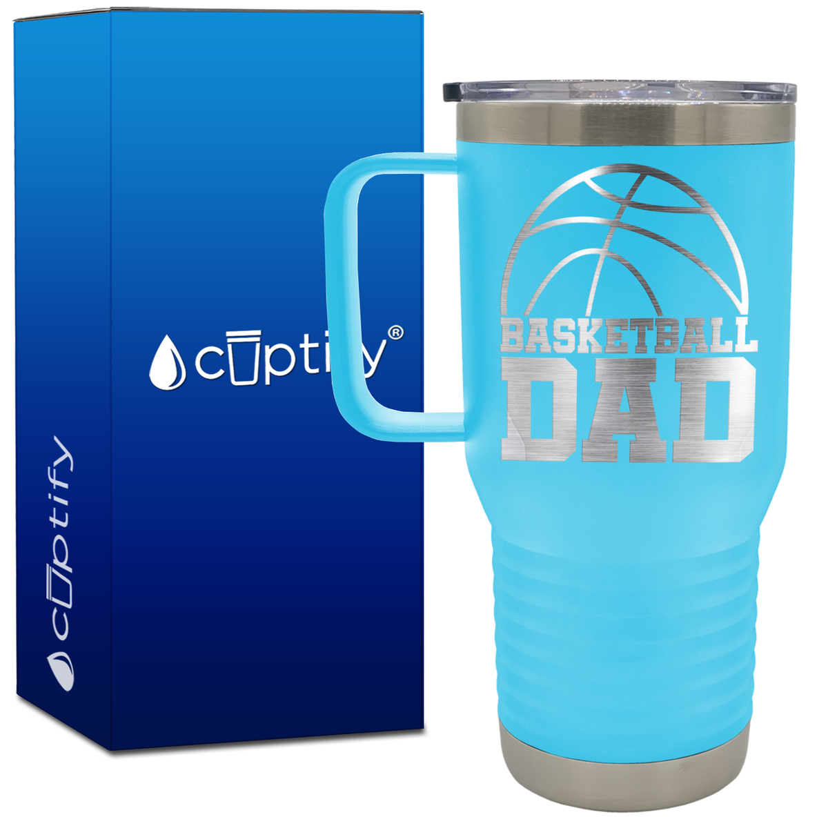 Basketball Dad Half Ball 20oz Basketball Travel Mug