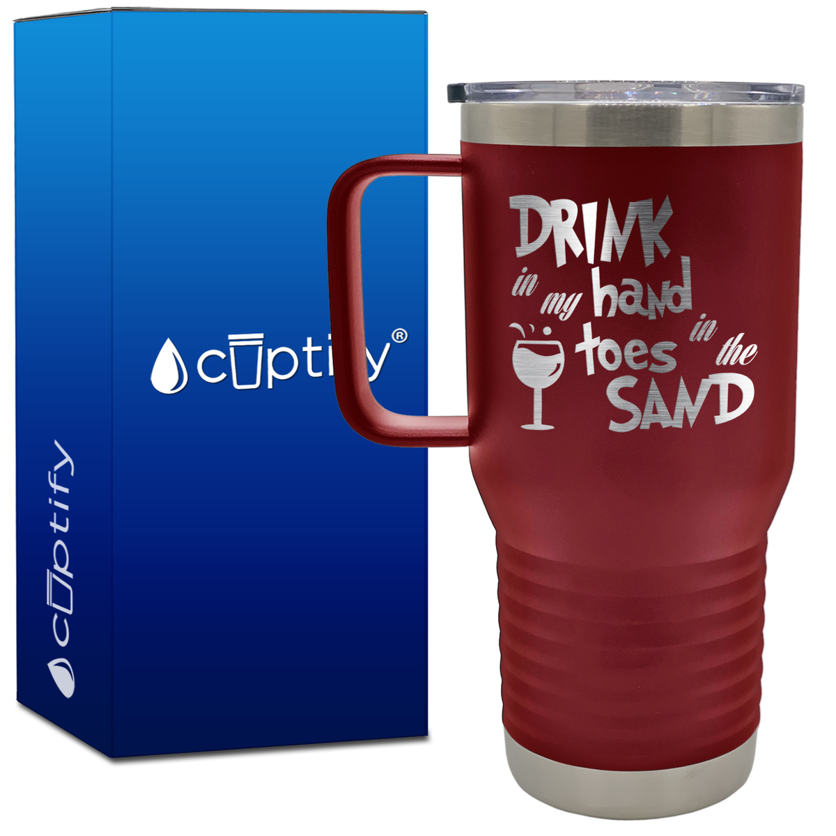 Drink in my Hand Toes in the Sand 20oz Beach Life Travel Mug