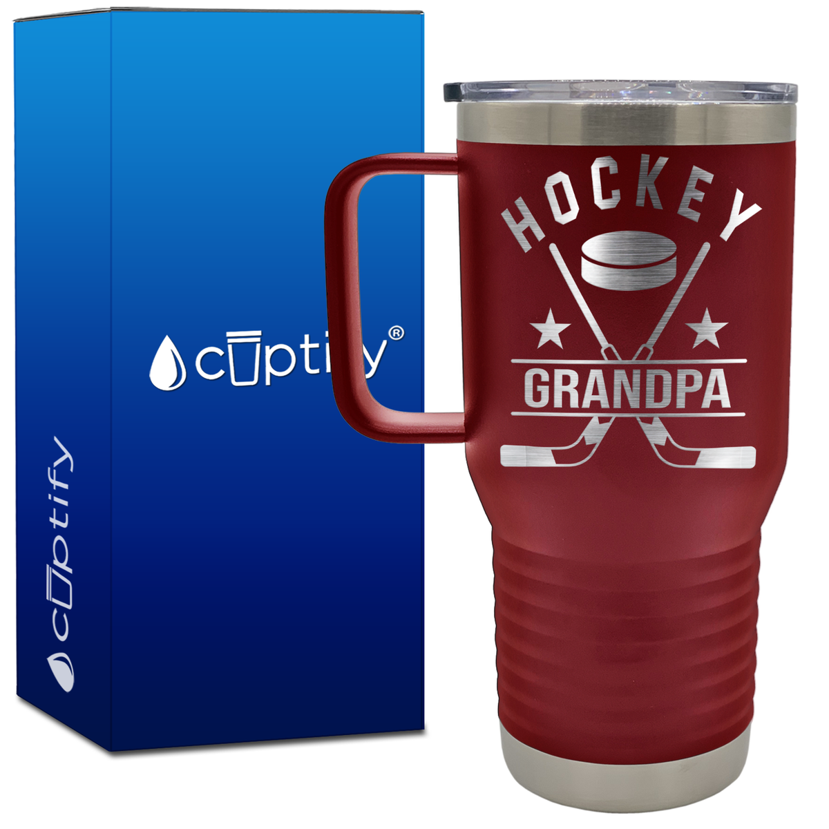 Hockey Grandpa 20oz Hockey Travel Mug