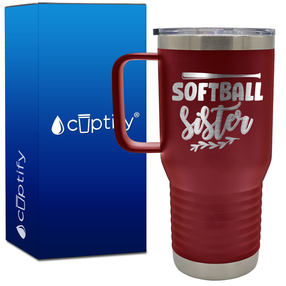 Softball Sister 20oz Softball Travel Mug