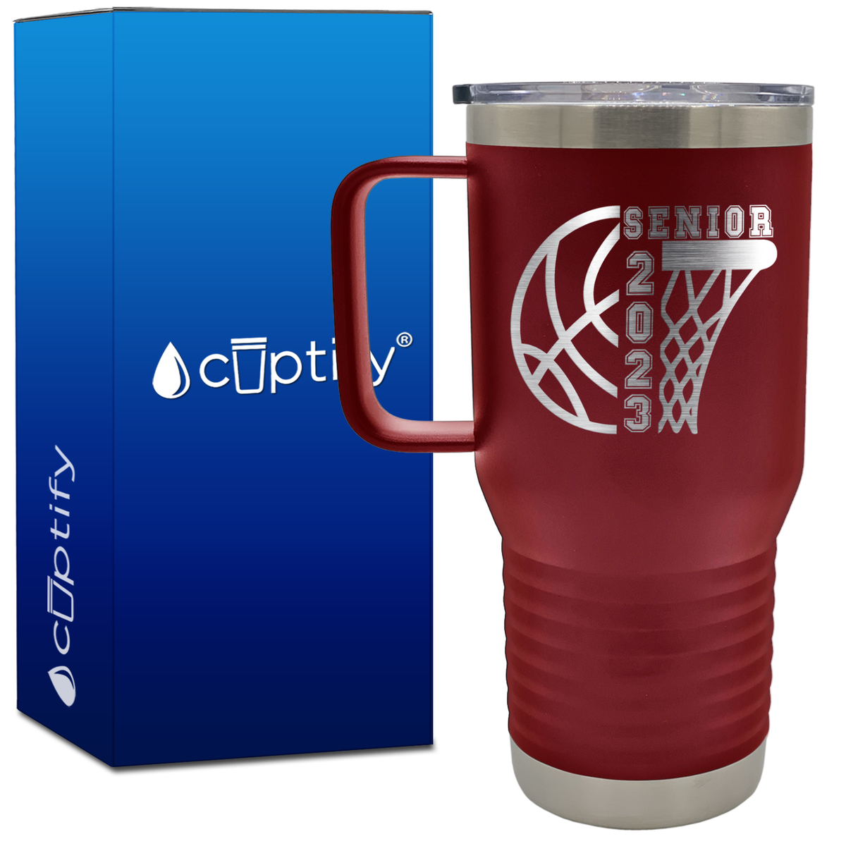 Basketball Senior 20oz Basketball Travel Mug