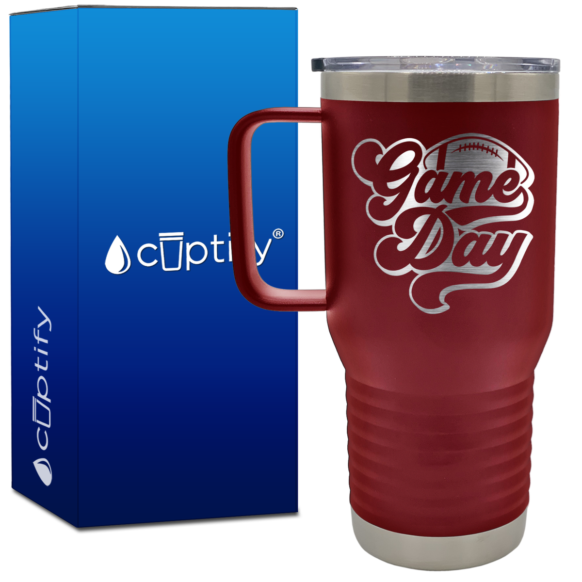 Game Day Football 20oz Football Travel Mug