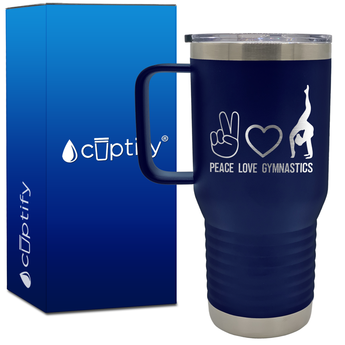 Peace Love Gymnastics 20oz Gymnastics Travel Mug