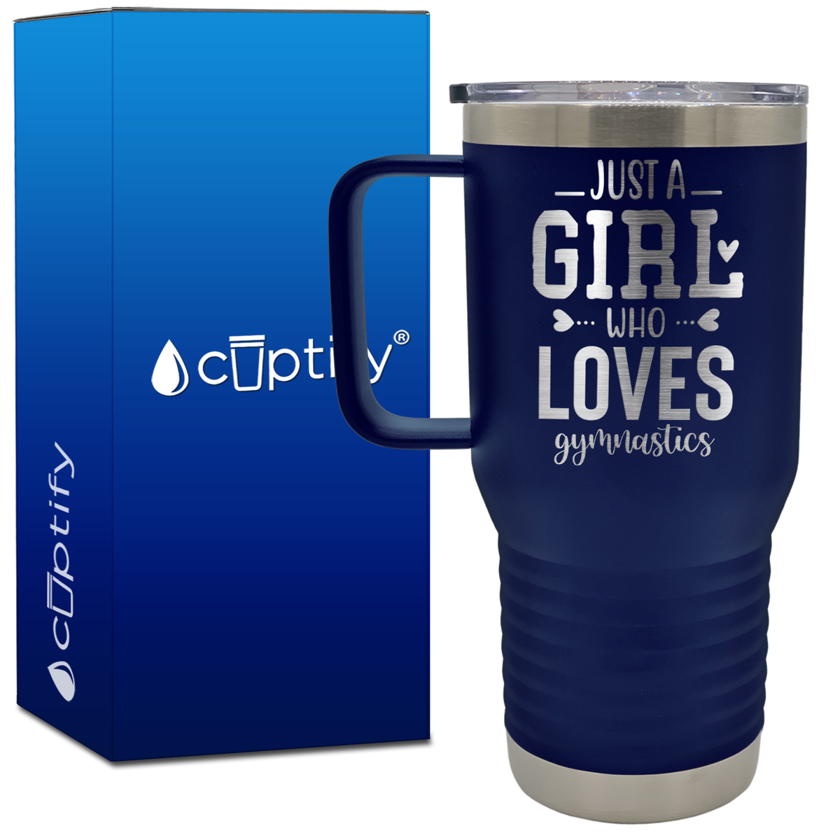 Just a Girl Who Loves Gymnastics Heart 20oz Gymnastics Travel Mug