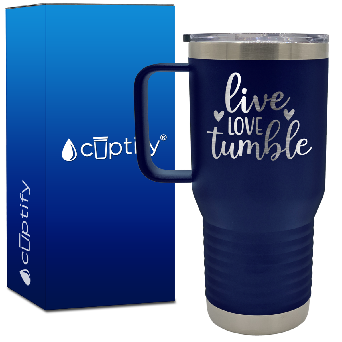 Live Love Tumble Hearts 20oz Gymnastics Travel Mug