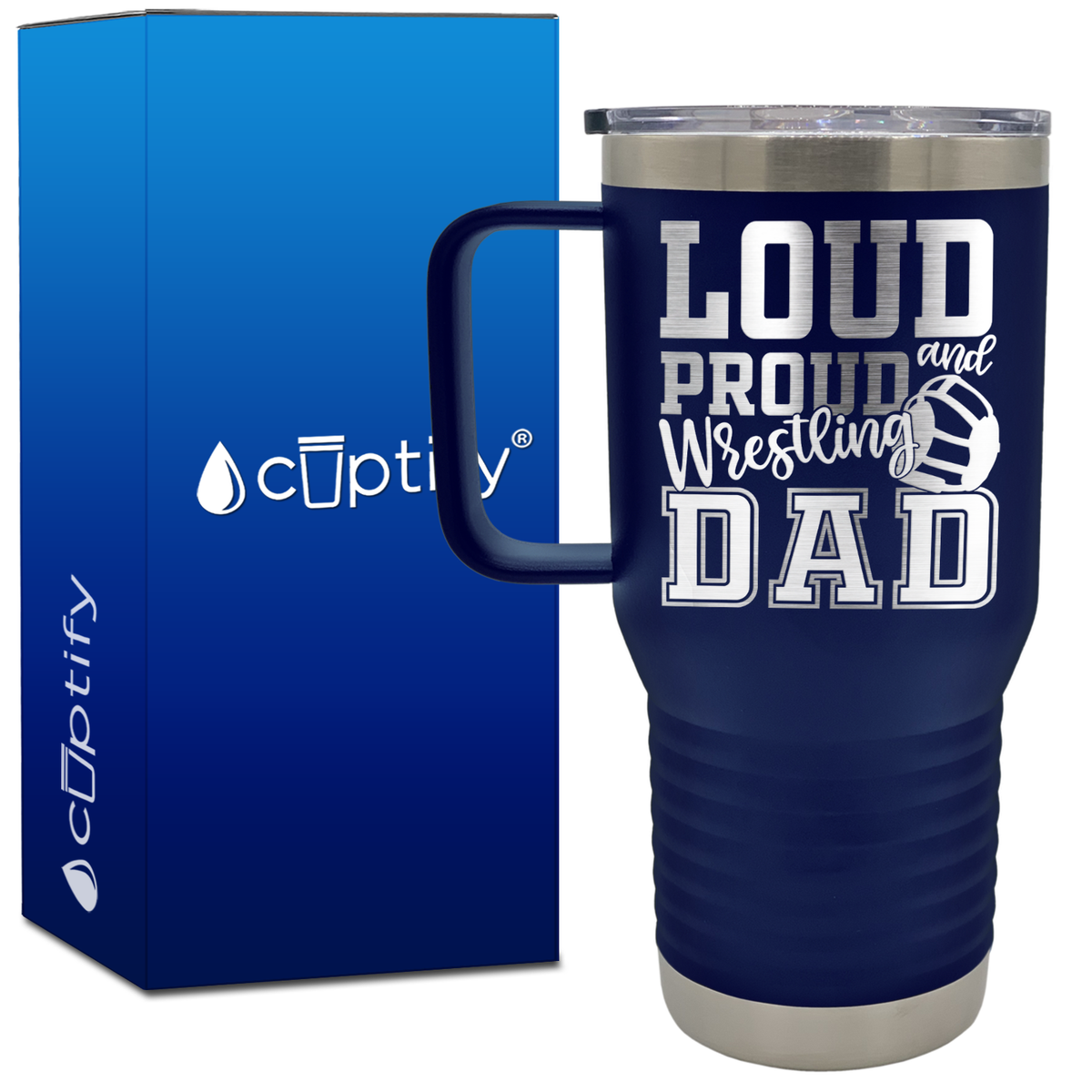 Loud and Proud Wrestling Dad 20oz Wrestling Travel Mug