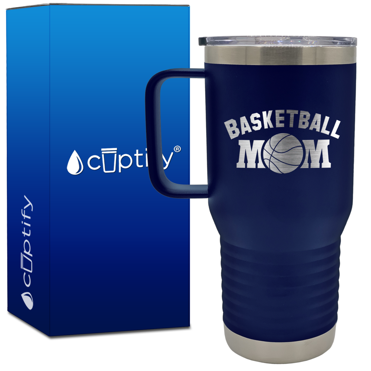 Basketball Mom 20oz Basketball Travel Mug