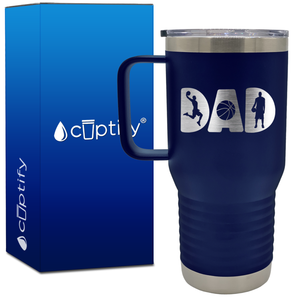 Dad Basketball Silhouettes 20oz Basketball Travel Mug