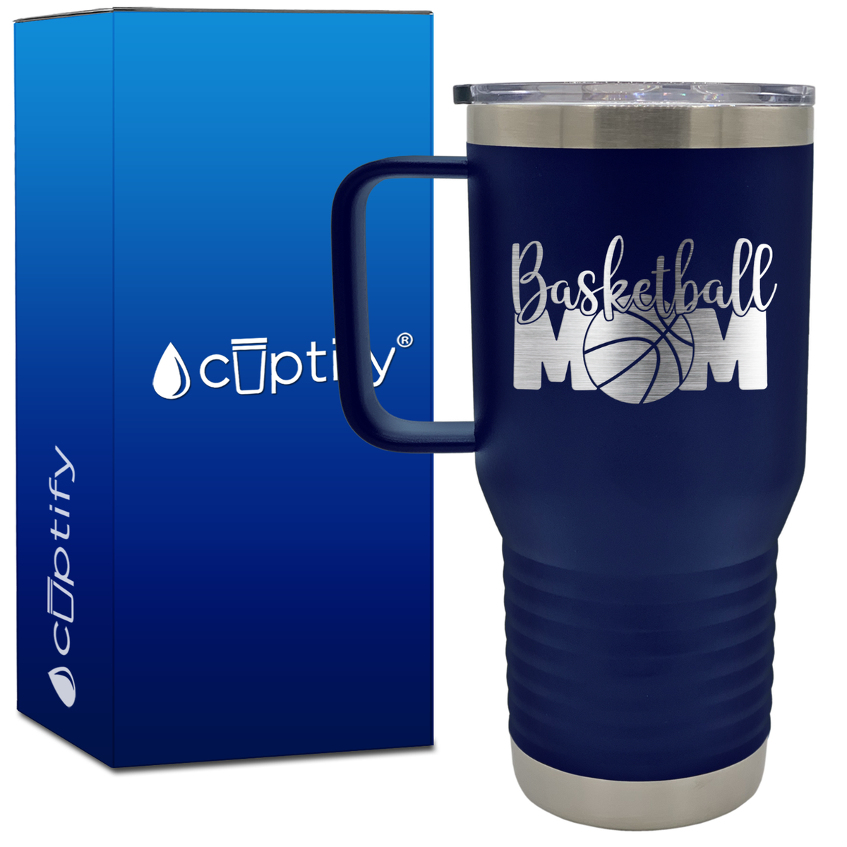 Mom Basketball 20oz Basketball Travel Mug