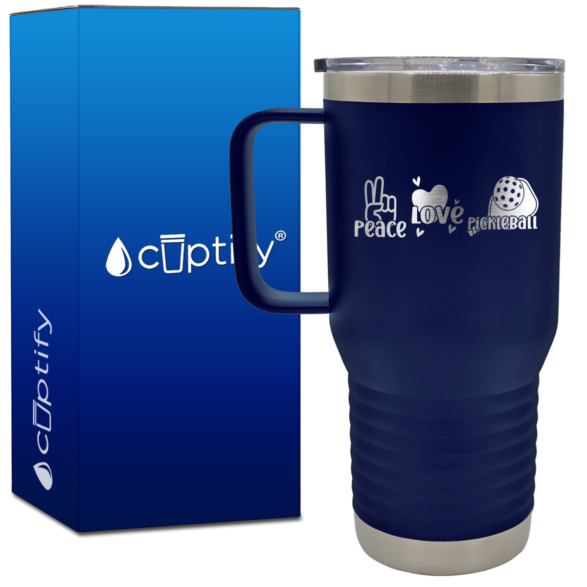 Peace Love Pickleball 20oz Pickleball Travel Mug