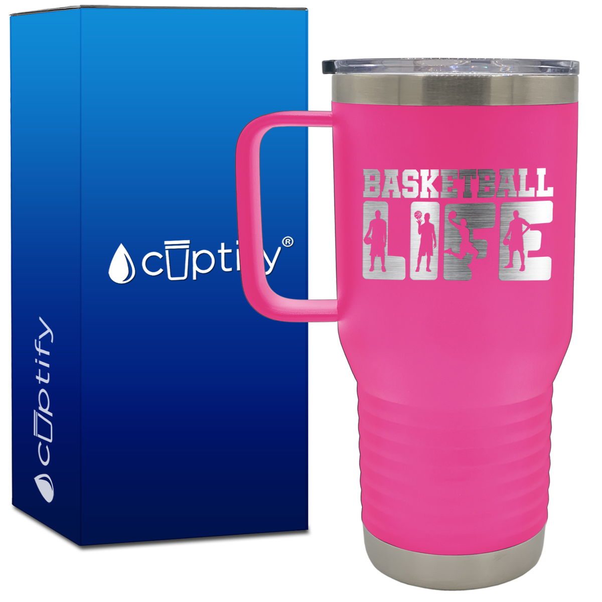 Basketball Life 20oz Basketball Travel Mug