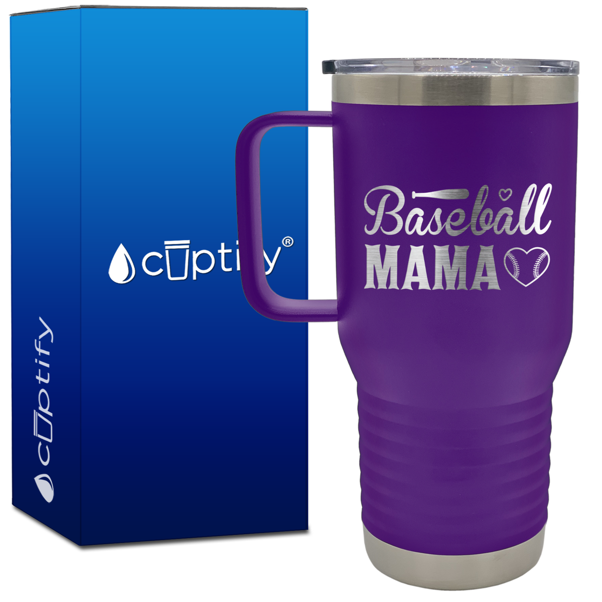 Baseball Mama 20oz Baseball Travel Mug