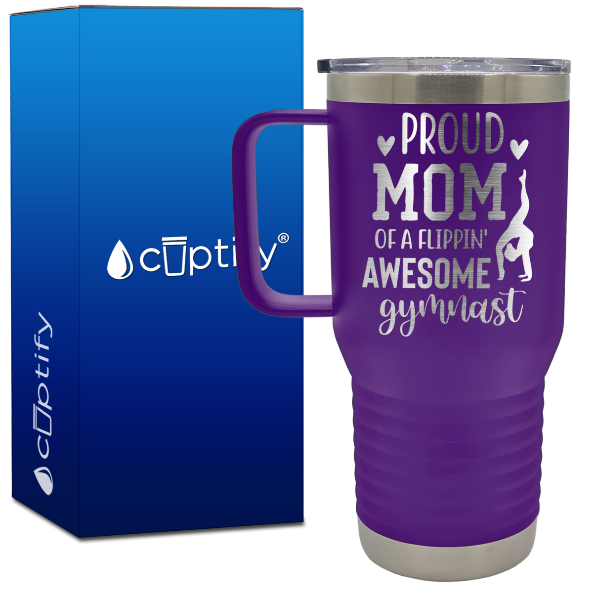 Proud Mom of a Flippin' Awesome Gymnast 20oz Gymnastics Travel Mug