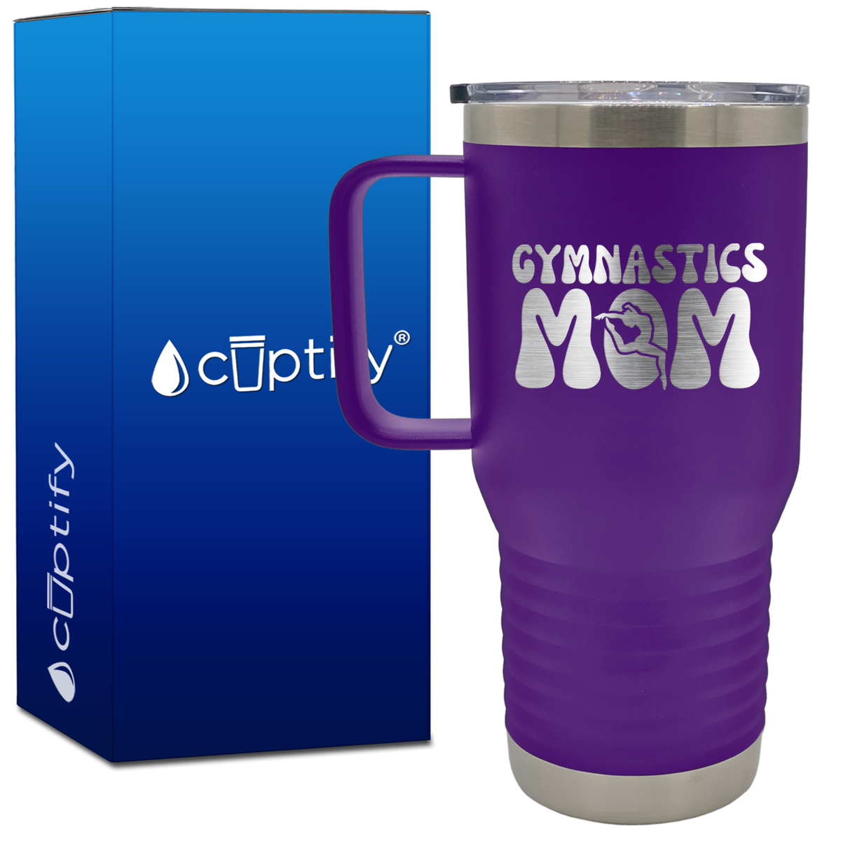 Gymnastics Mom with Silhouette 20oz Gymnastics Travel Mug