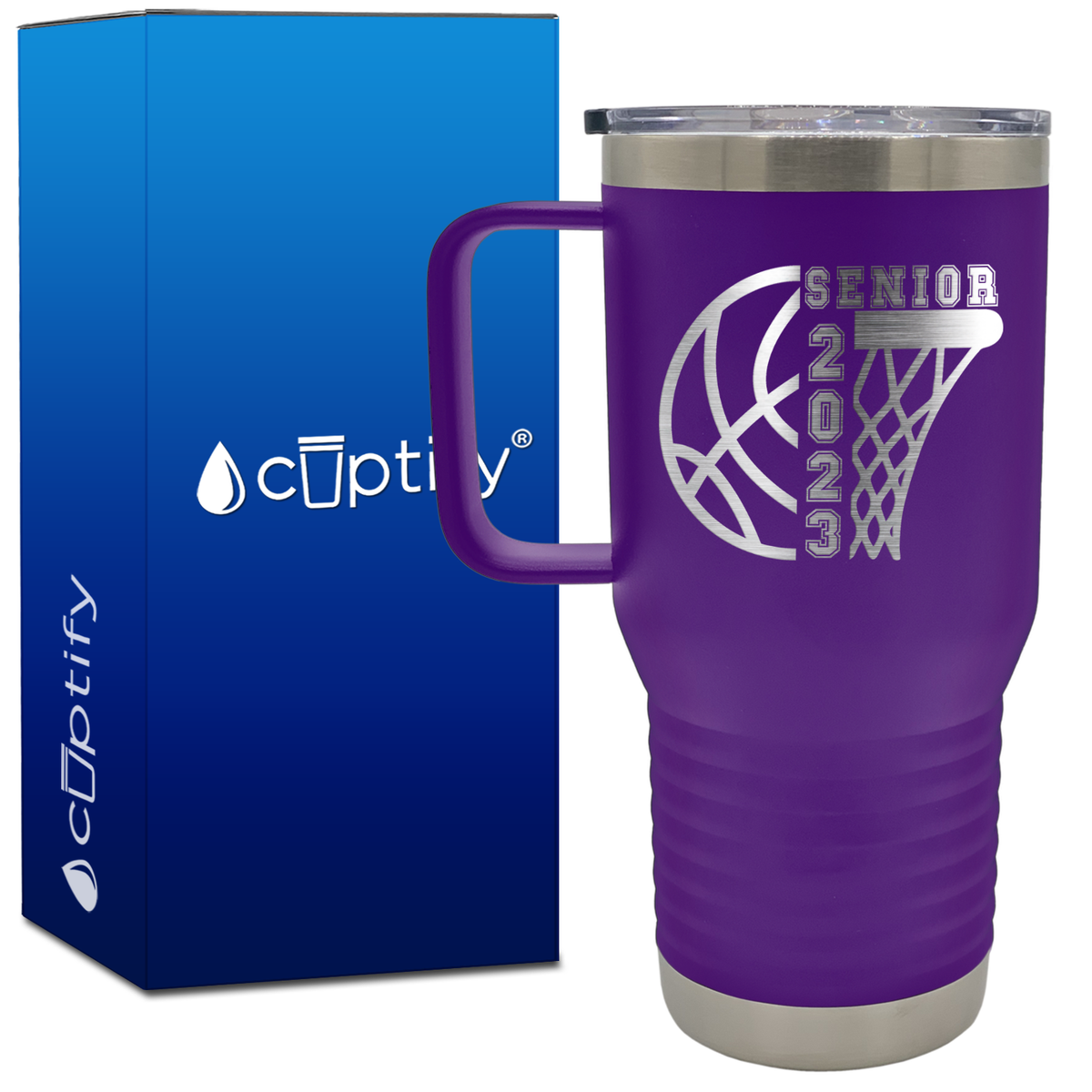Basketball Senior 20oz Basketball Travel Mug